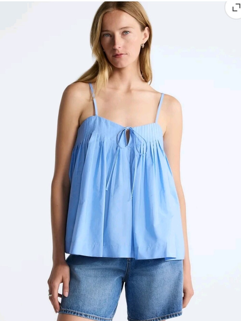 Free Assembly Women's Cotton Pintuck Sleeveless Top